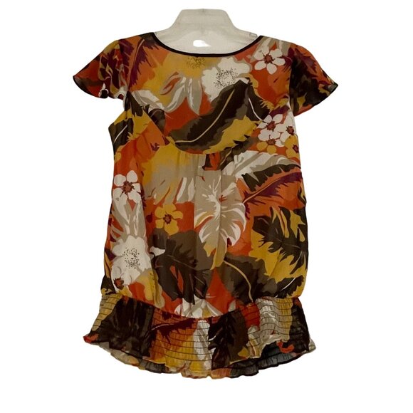 Apt. 9 Women's Floral Chiffon Blouse Brown Women’s Size S - Picture 4 of 8